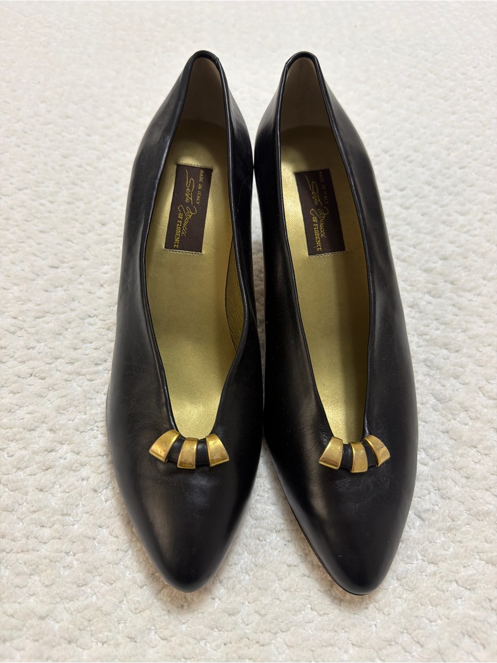Vintage Sesto Meucci Of Florence Black Pump Heels Made In Italy Women’s Size 9.5